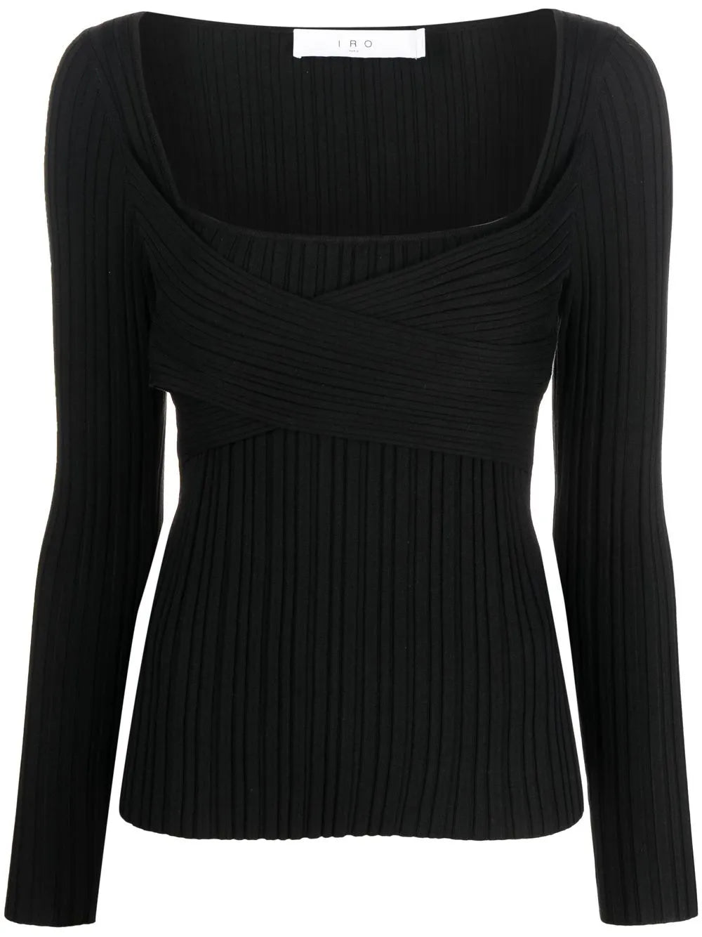 Wrap-Design Ribbed Top