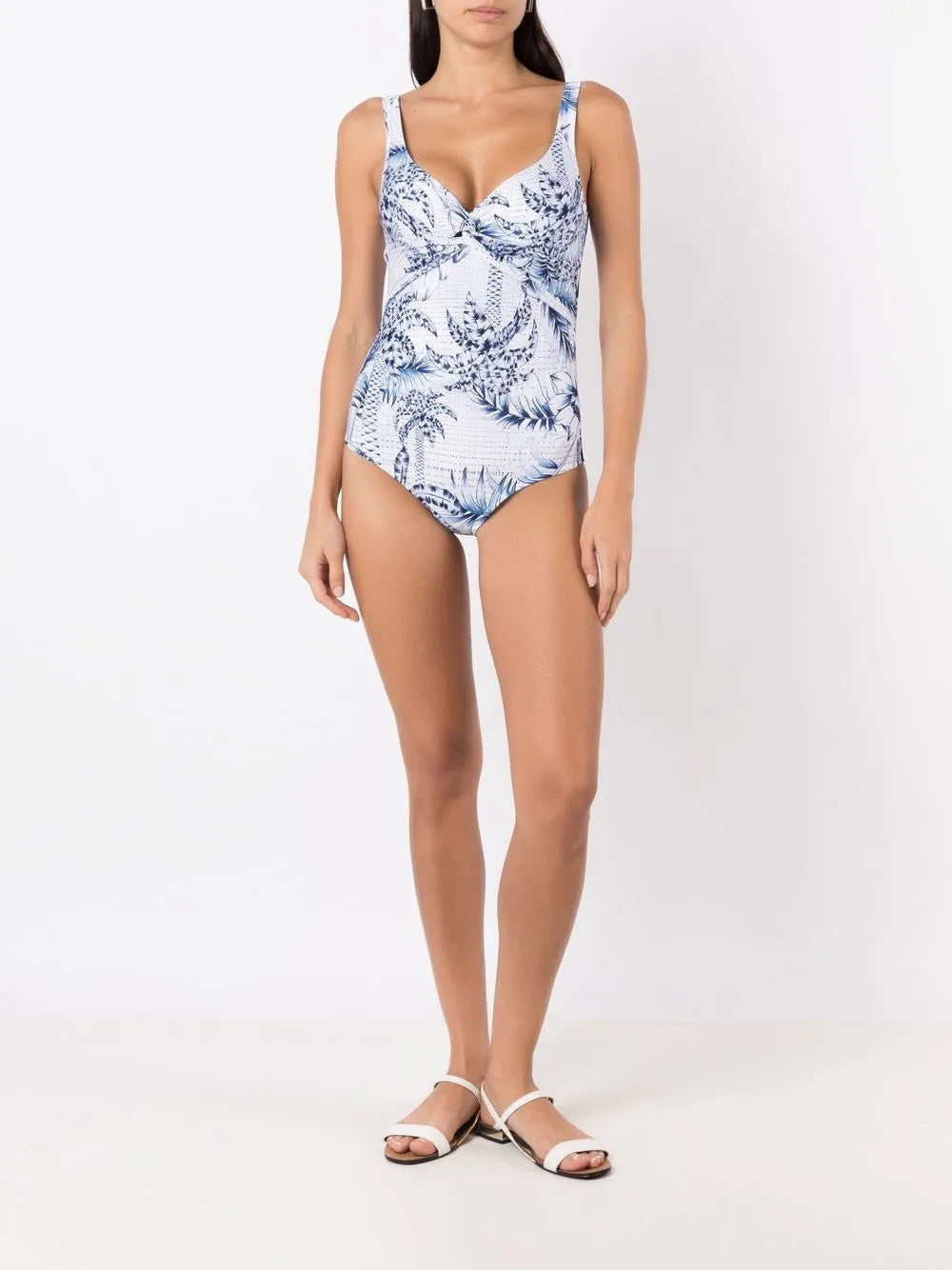 Palm-Tree Print Swimsuit