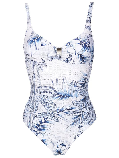 Palm-Tree Print Swimsuit