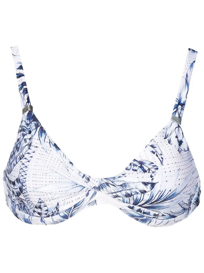 Palm-Tree Print Bikini Top