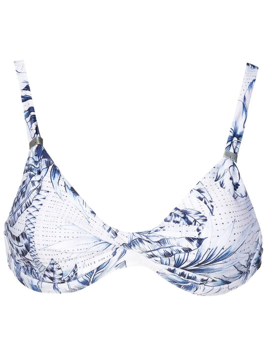 Palm-Tree Print Bikini Top