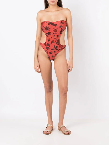 Taylor Cut-Out Printed Swimsuit