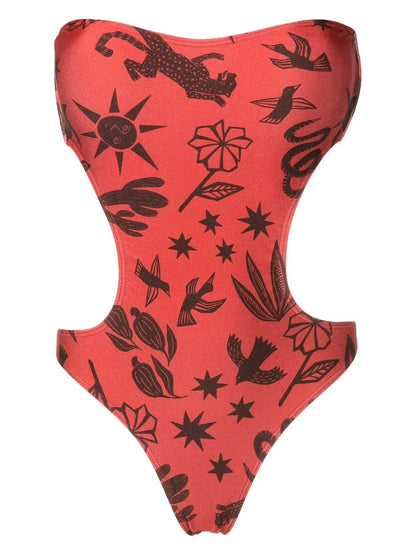 Taylor Cut-Out Printed Swimsuit