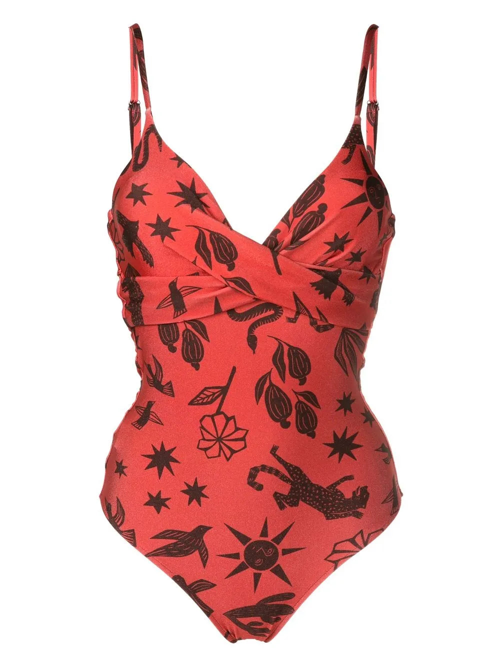 Bianca Twist-Detail Printed Swimsuit