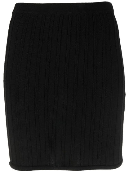Ribbed-Knit Mini Skirt