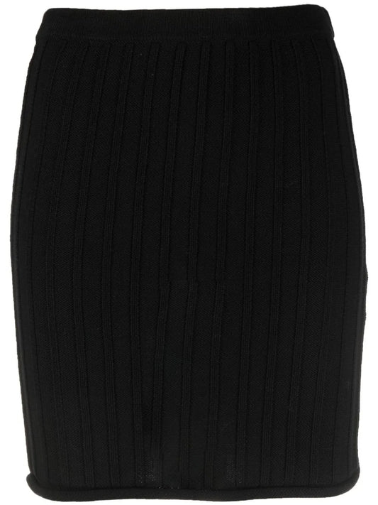 Ribbed-Knit Mini Skirt
