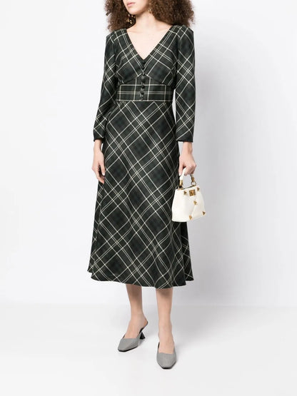 Oberon Checked Midi Dress