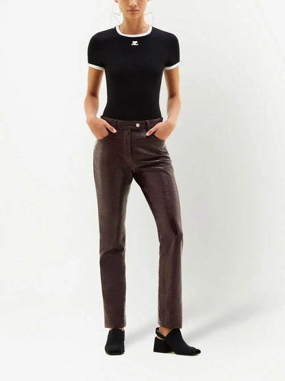 Bumpy Contrast Cotton T-Shirt