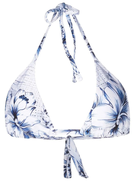 Graphic-Print Bikini Top