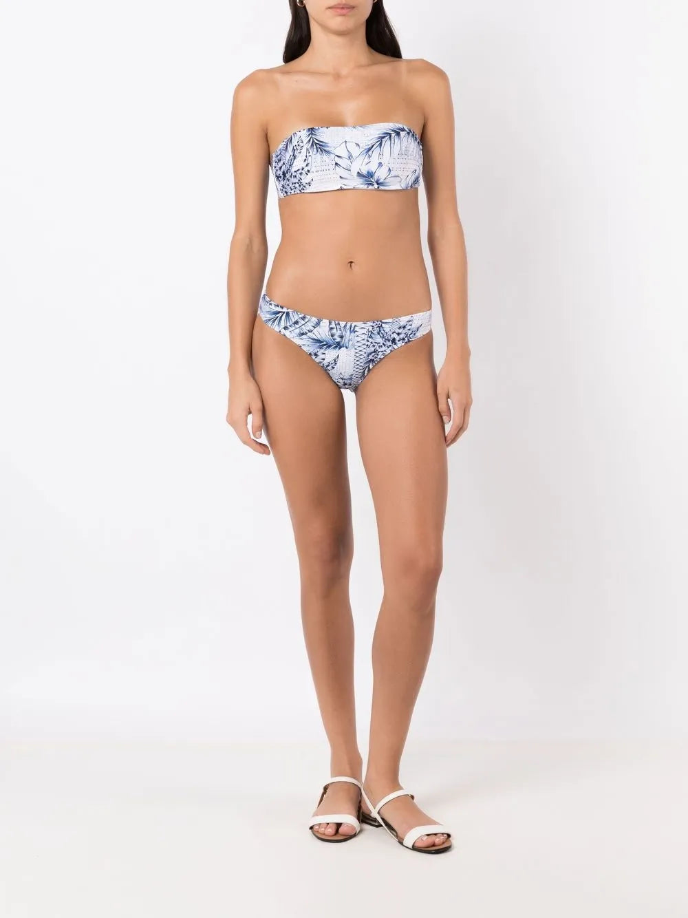 Palm-Tree Print Bikini Top