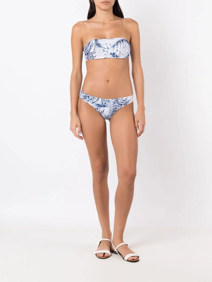 Palm-Tree Print Bikini Top