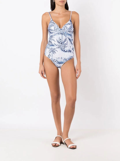 Palm-Tree Print Swimsuit