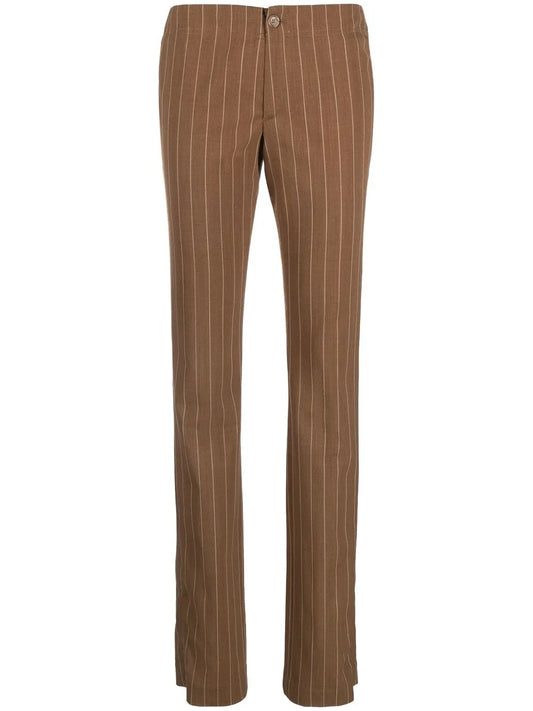 Pinstripe-Pattern Slim-Fit Trousers