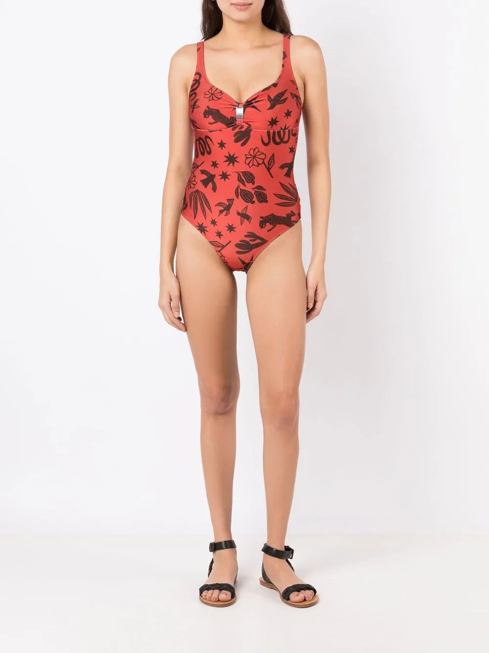 Roberta Logo-Plaque Swimsuit