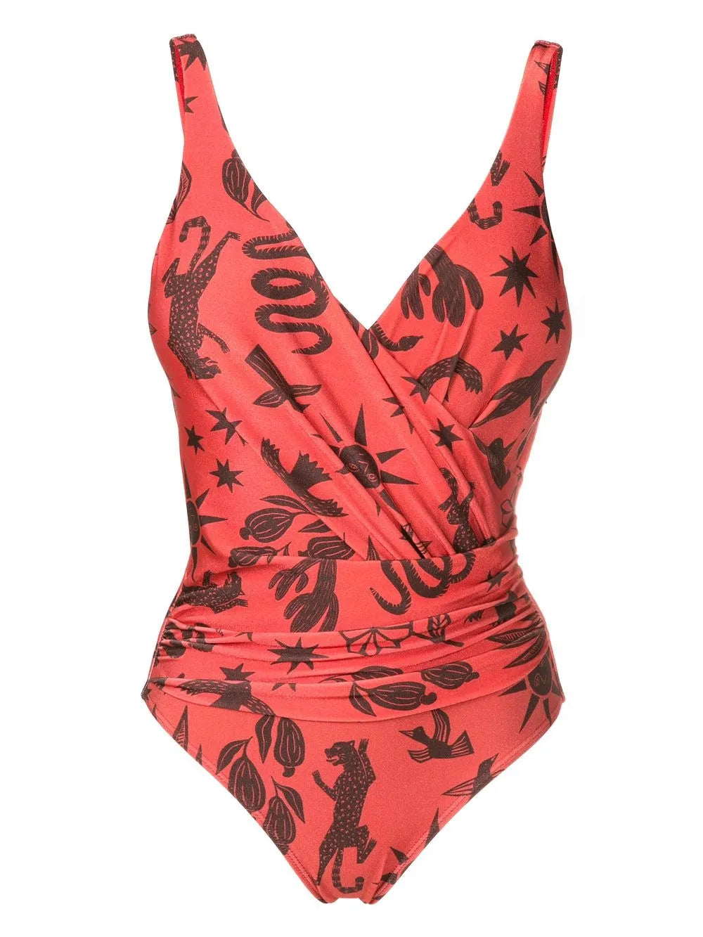 Maisa Draped-Detail Printed Swimsuit