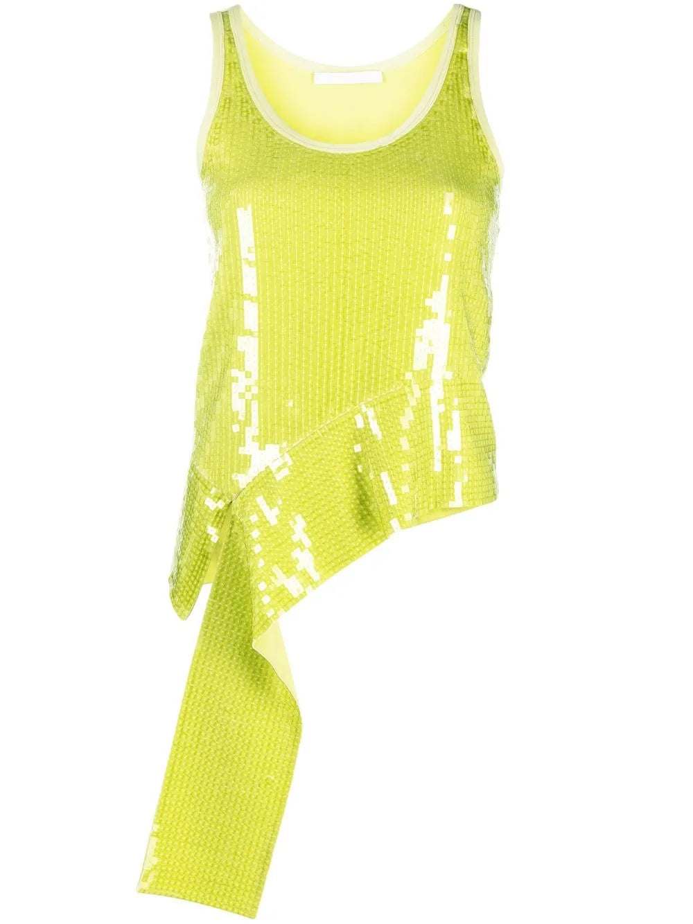 Ruffle Trim Sequin Top
