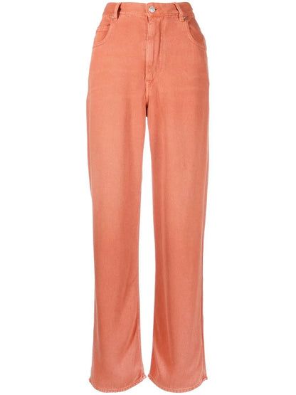 High-Waisted Straight-Leg Jeans