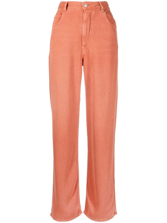 High-Waisted Straight-Leg Jeans