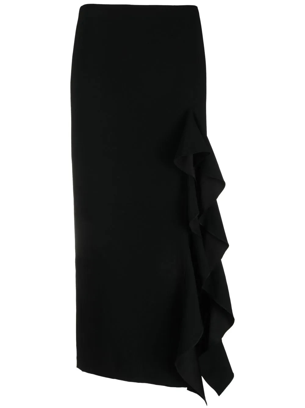 Frill-Detail Midi Skirt