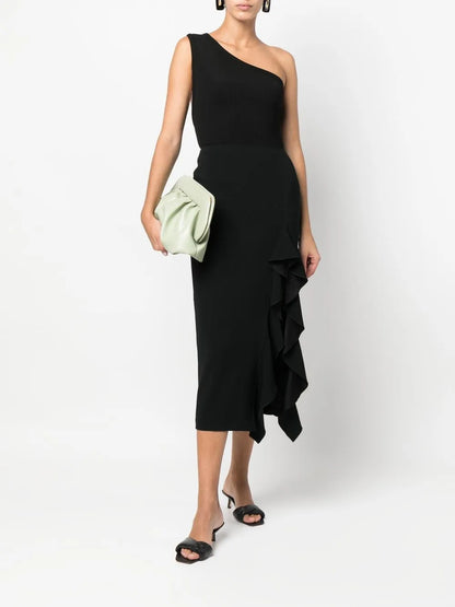 Frill-Detail Midi Skirt