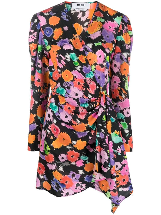 Floral-Print Wrap Dress