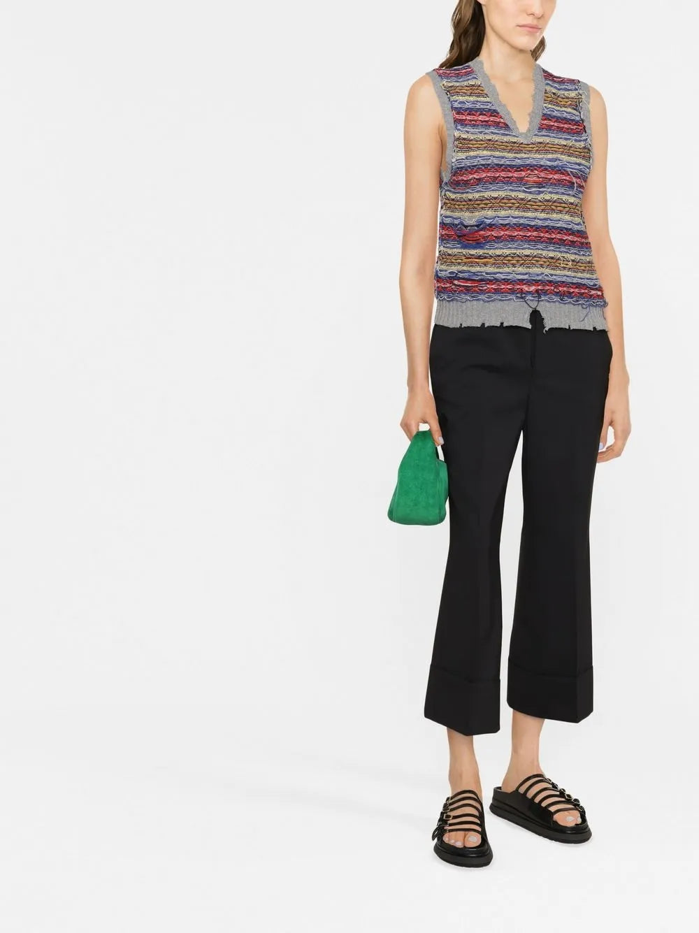 Cropped Flare Trousers