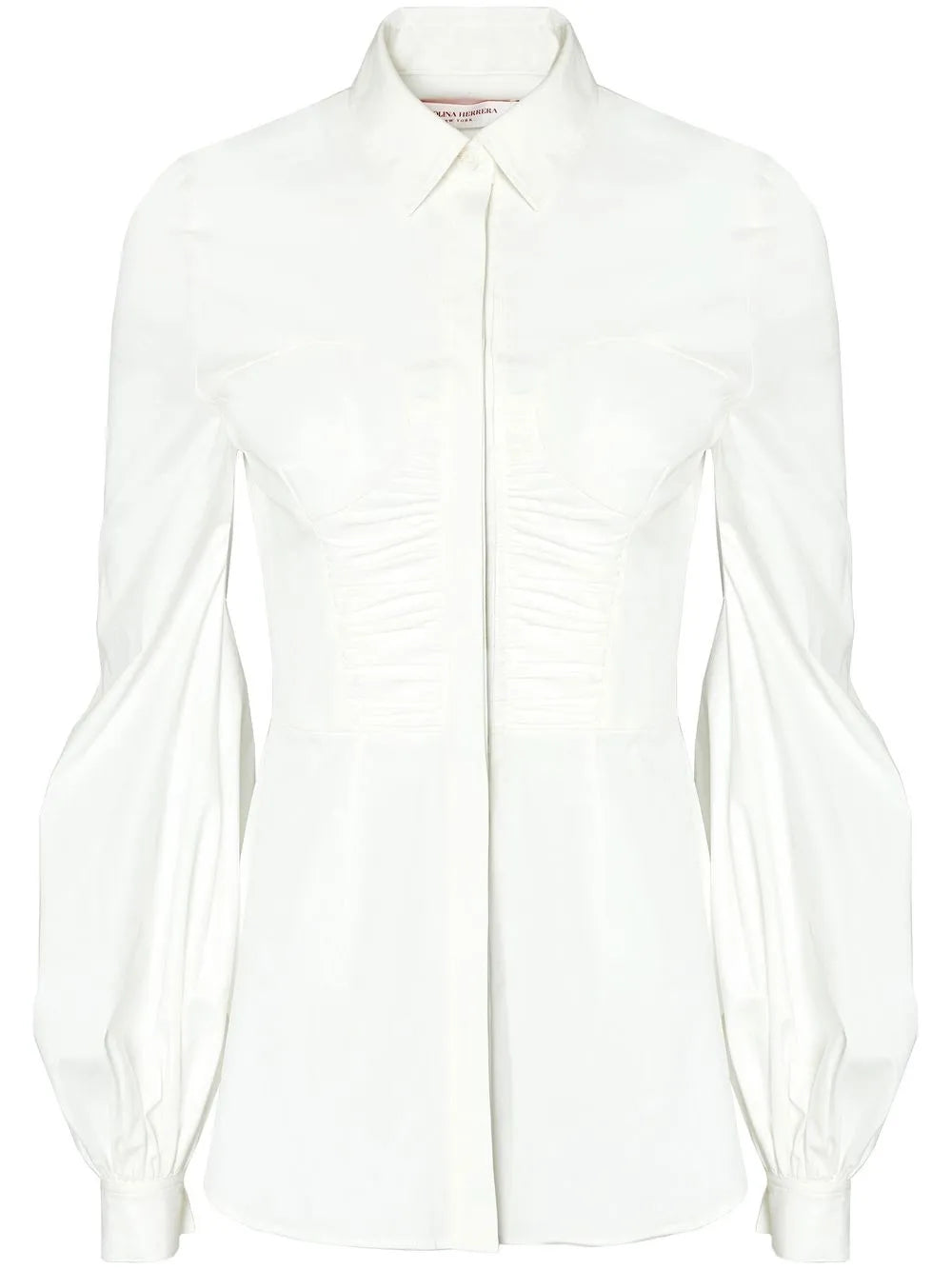Ruched-Detail Long-Sleeved Blouse