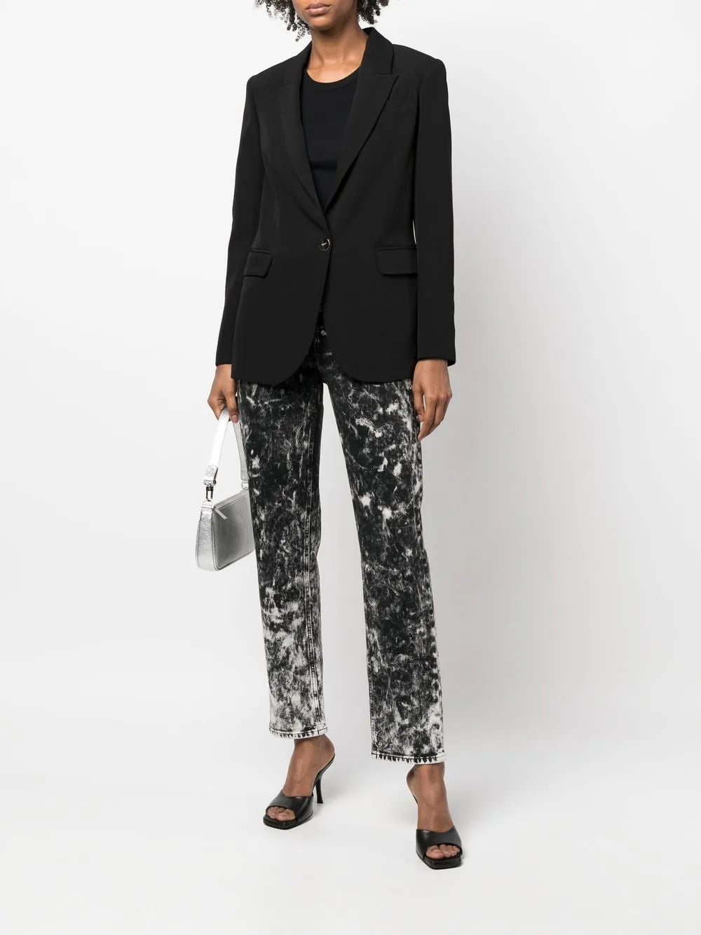 Peak-Lapels Single-Breasted Blazer