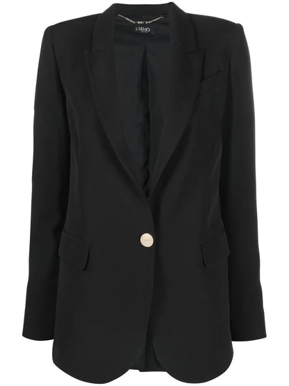 Peak-Lapels Single-Breasted Blazer