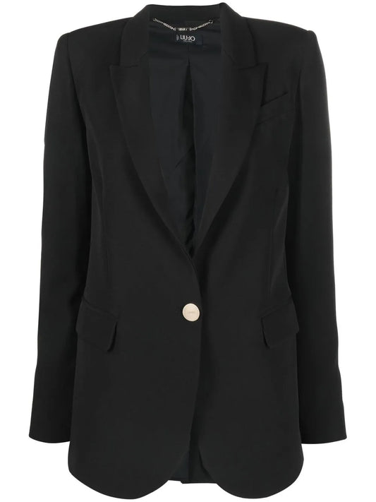 Peak-Lapels Single-Breasted Blazer