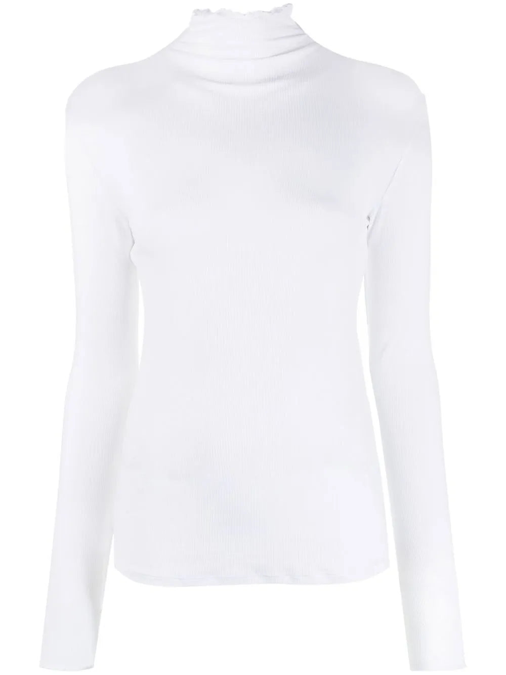 Ribbed-Knit Roll-Neck Top