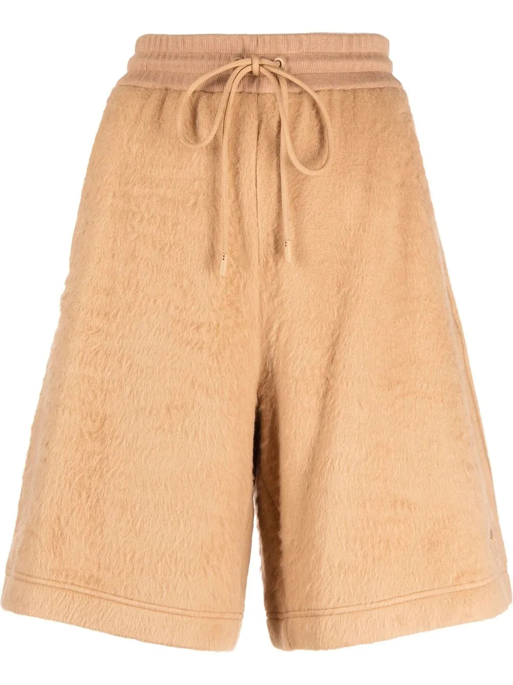 Faux-Fur Drawstring Bermuda Shorts