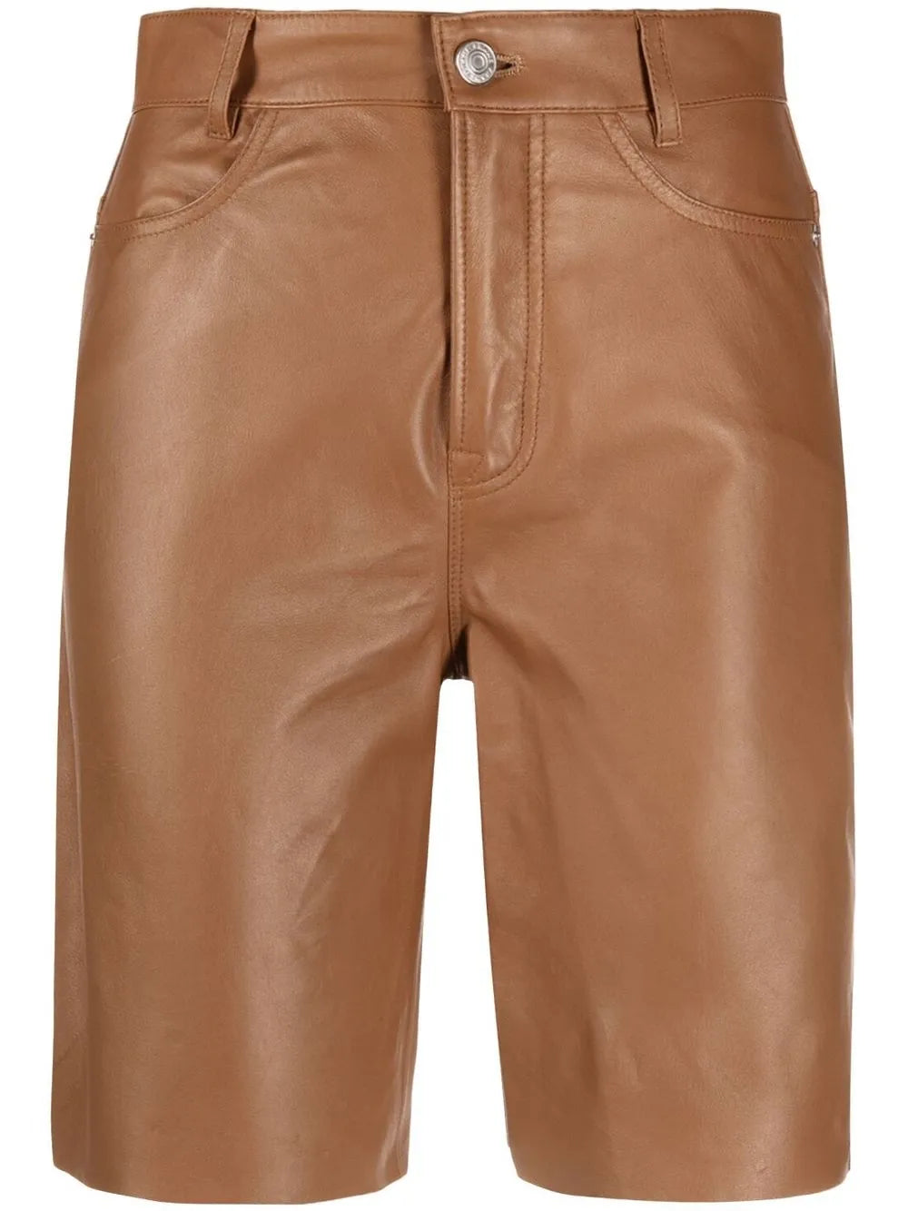 High-Waisted Leather Shorts