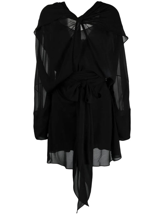 Draped Silk Minidress