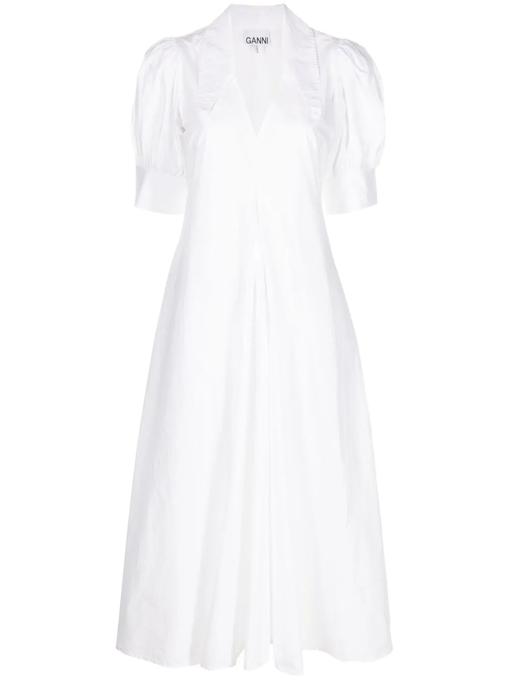 V-Neck Organic Cotton Midi Dress