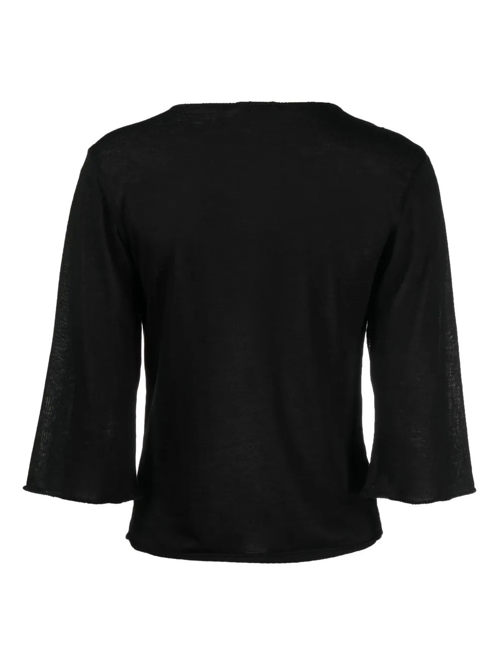 Tie-Detail Cropped-Sleeve Blouse