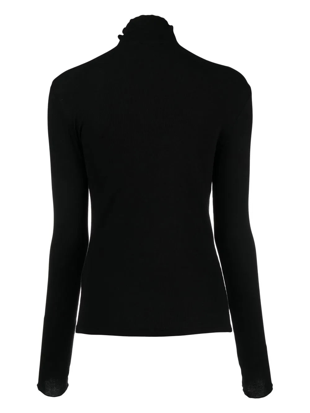 Ribbed-Knit Roll-Neck Top