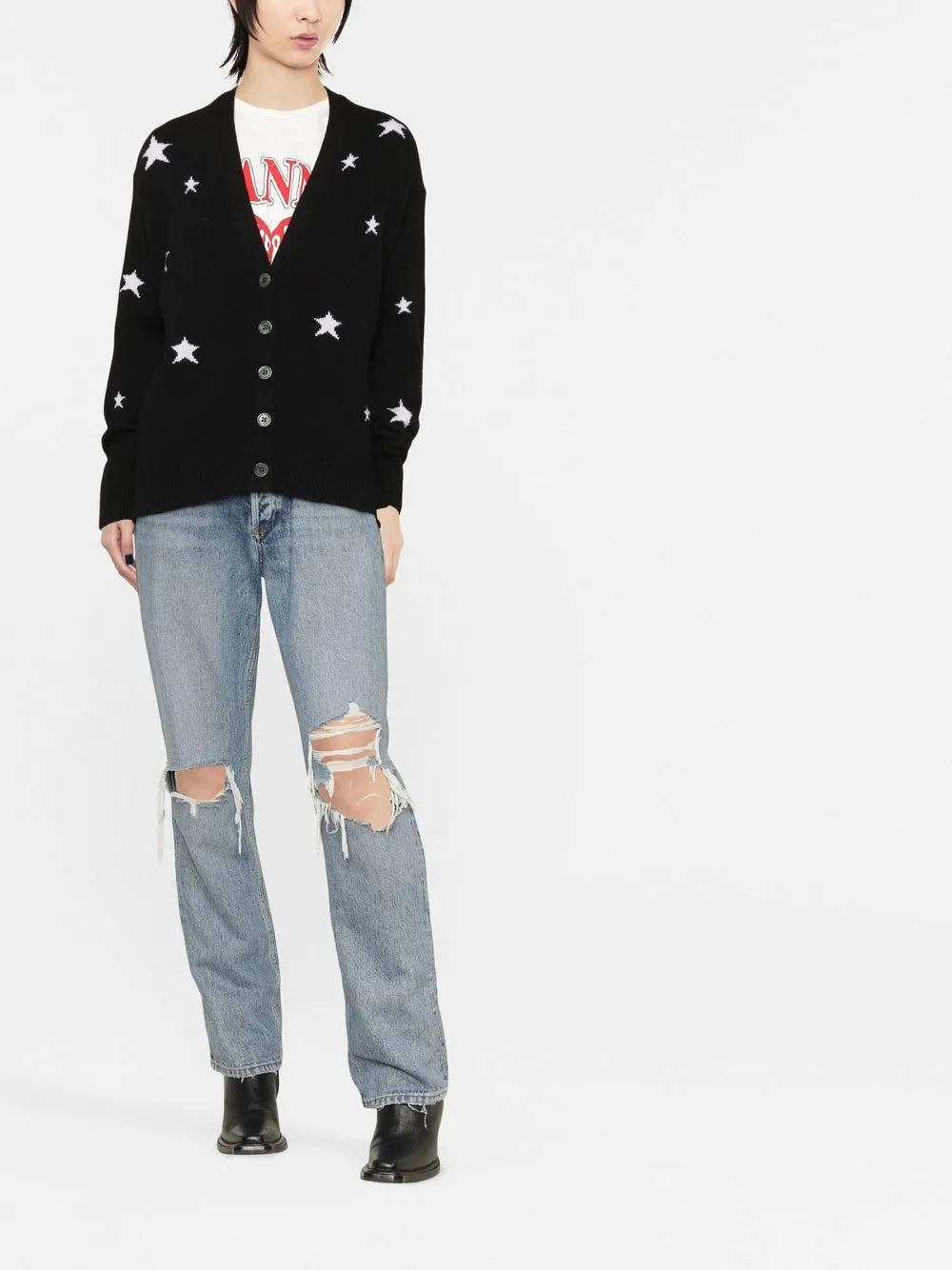 Star-Embellished Cashmere Cardigan
