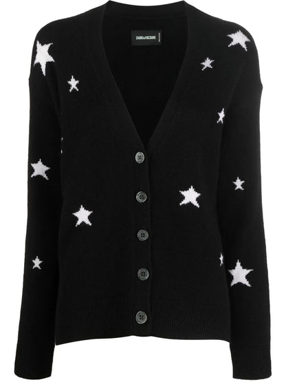 Star-Embellished Cashmere Cardigan