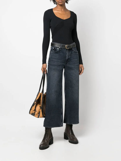 U-Neck Long-Sleeved Top