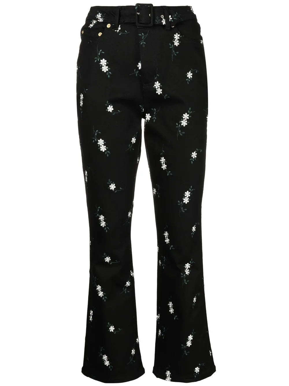 Cropped Floral-Print Trousers