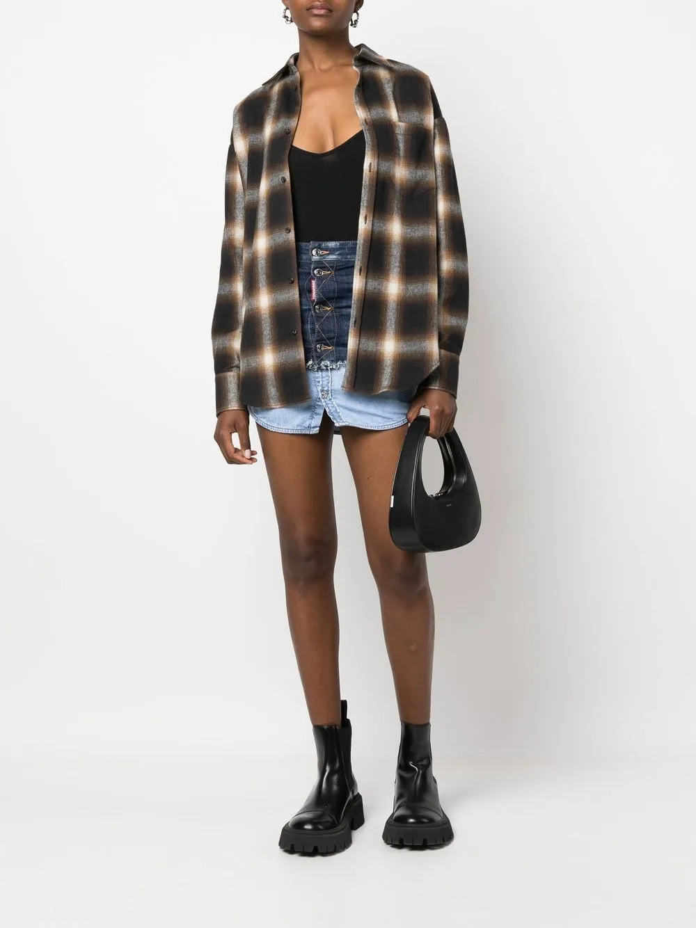 Dip-Dyed Denim Mini Skirt