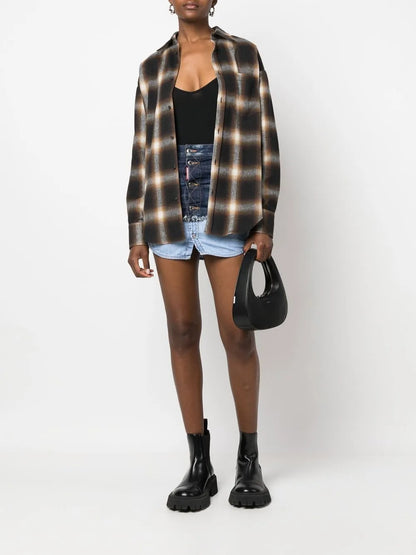 Dip-Dyed Denim Mini Skirt