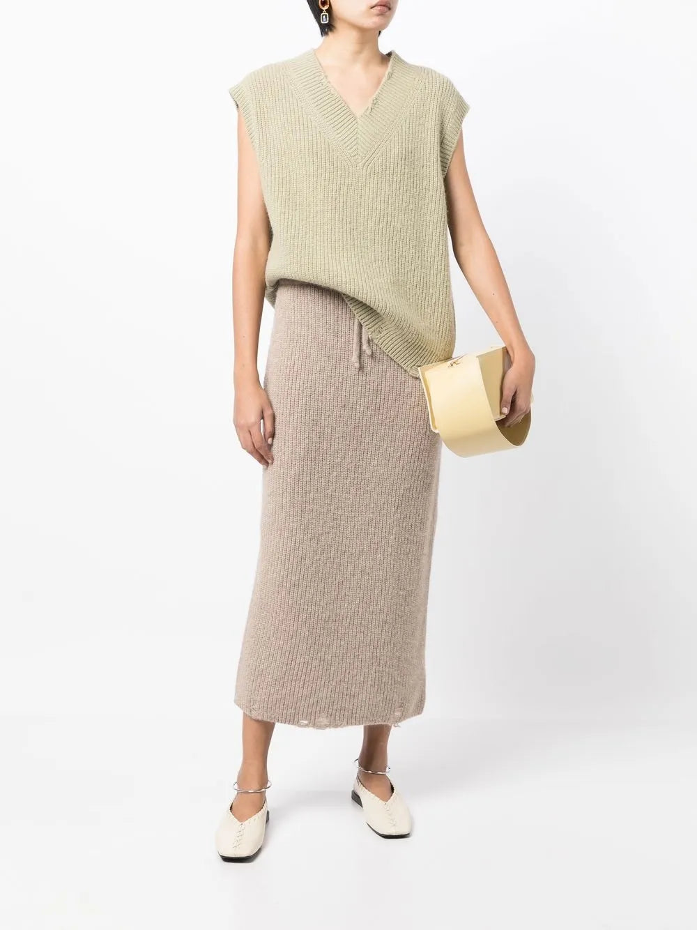 Leanne Ribbed-Knit Skirt