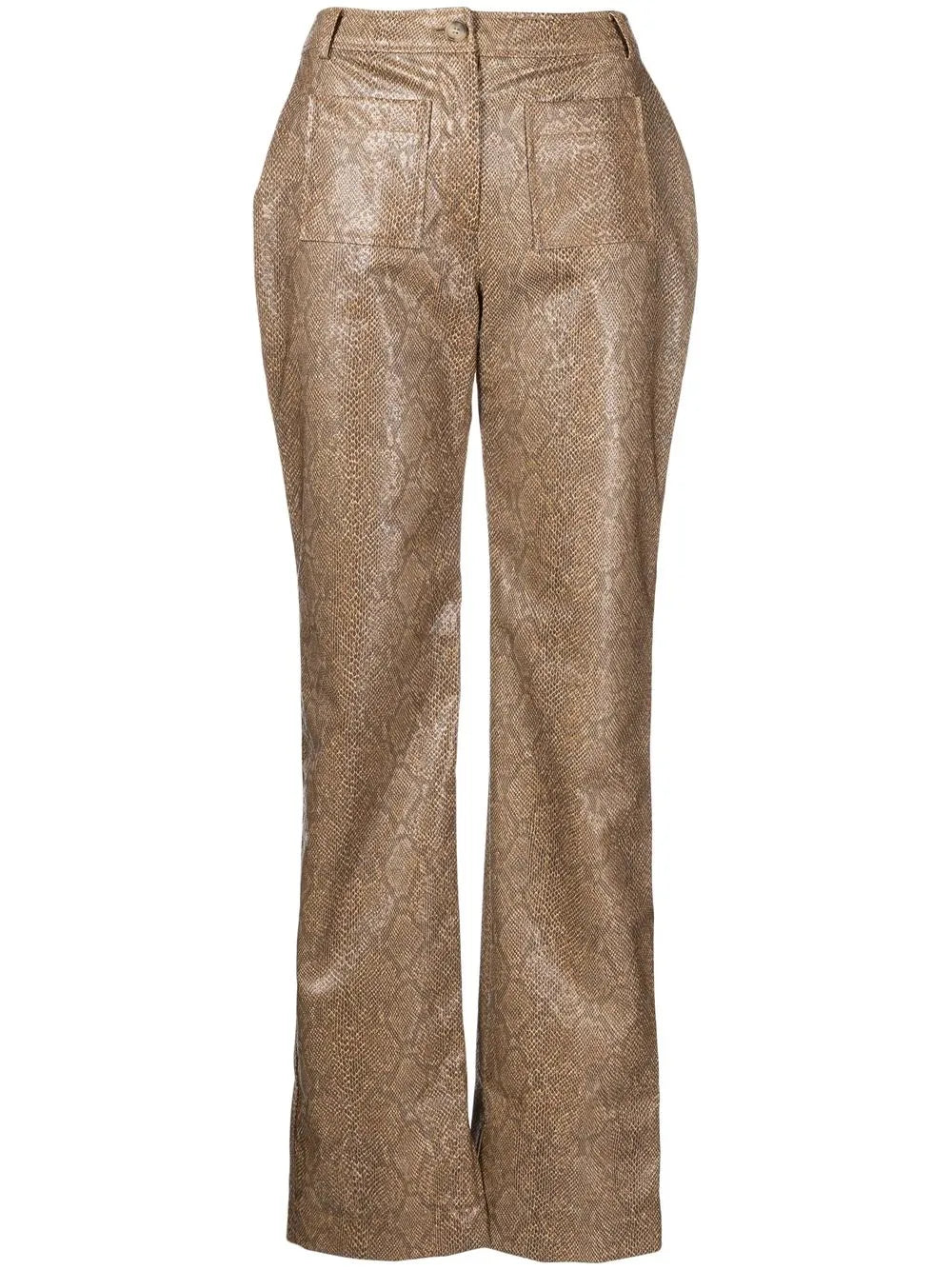 Ellis Snakeskin-Effect Straight Trousers