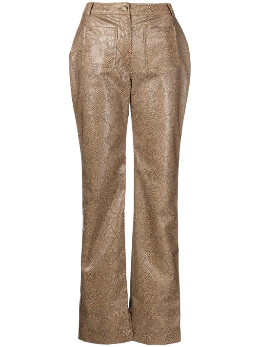 Ellis Snakeskin-Effect Straight Trousers