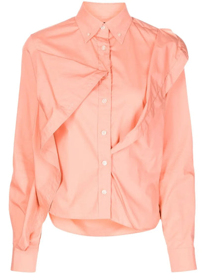 Asymmetric-Detail Long-Sleeve Shirt