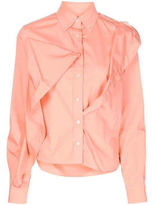 Asymmetric-Detail Long-Sleeve Shirt