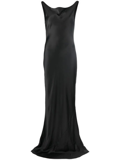 Cowl-Neck Satin Gown