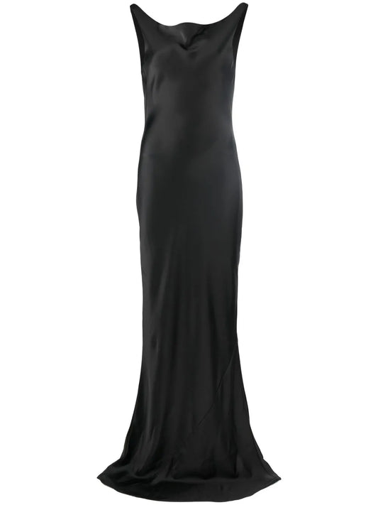 Cowl-Neck Satin Gown